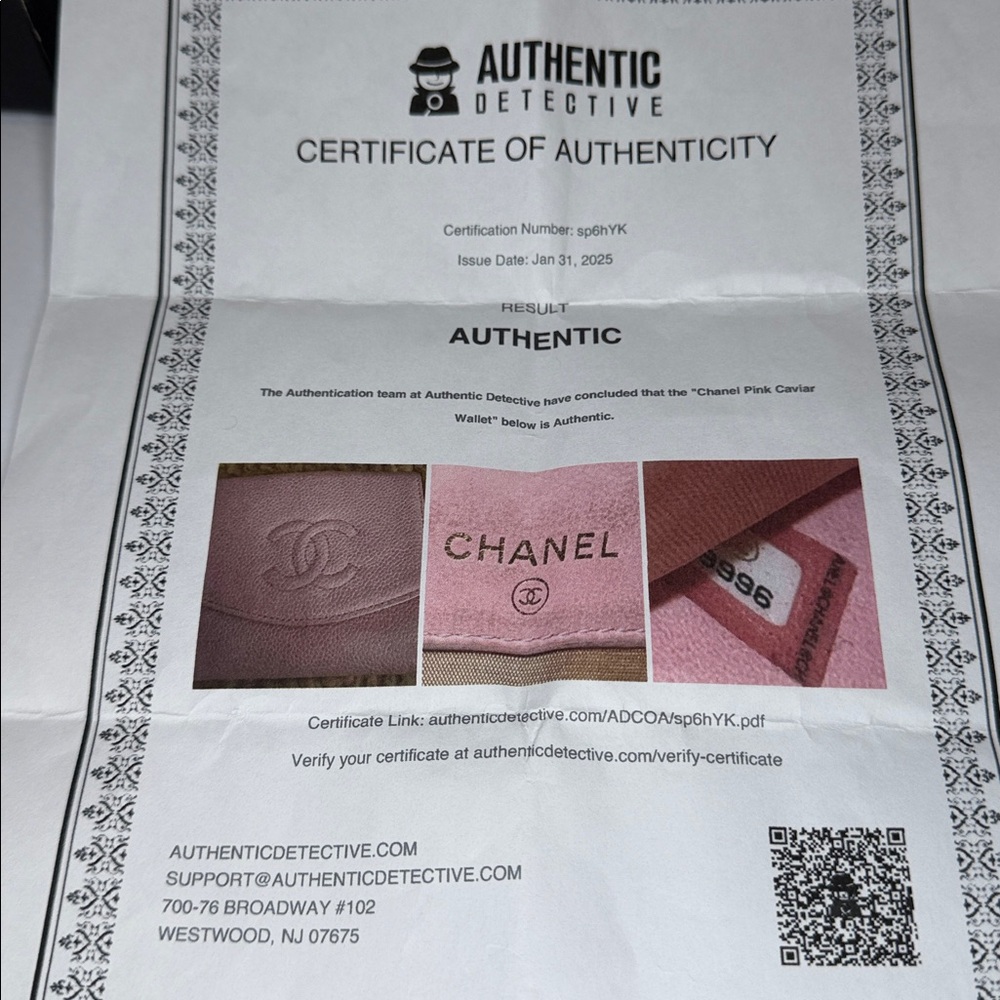 CHANEL NWOT luxury, soft, pebble, pink, leather wallet w/COA and box. Stunning.! - Picture 4 of 9